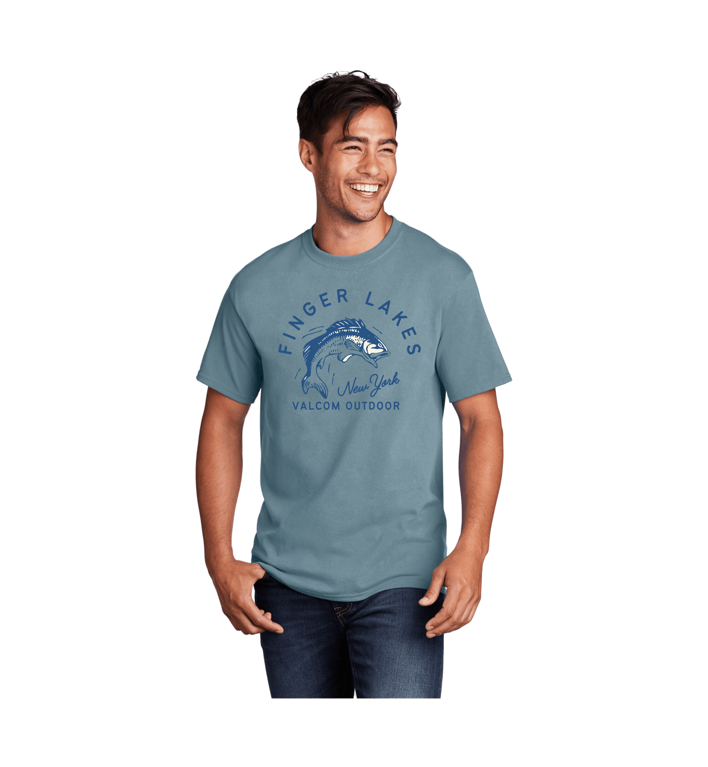 Valcom Outdoor Finger Lakes New York Fishing Tee