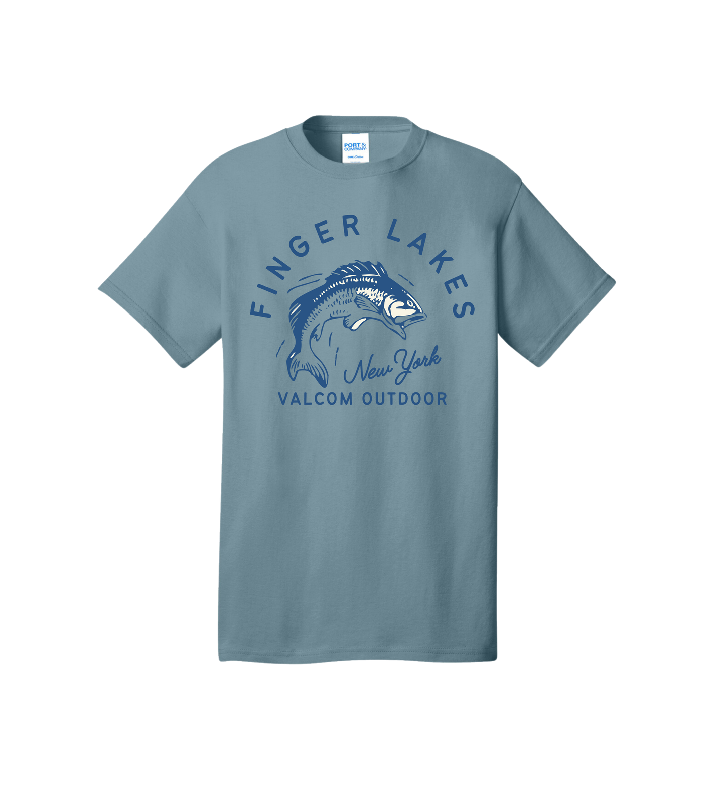 Valcom Outdoor Finger Lakes New York Fishing Tee