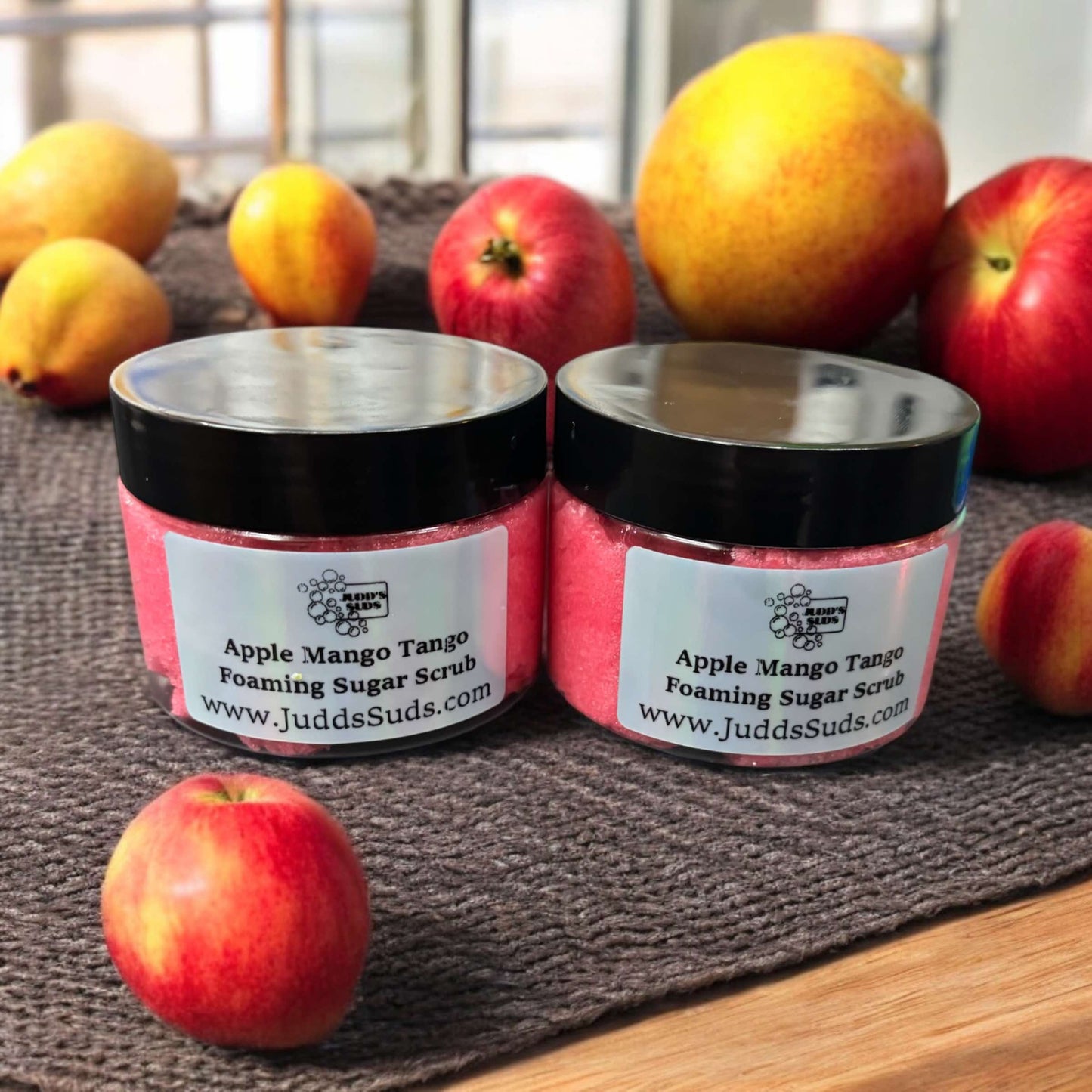 Scrub away dead skin cells and reveal silky smooth skin, with this fun brightly colored and fruity smelling sugar scrub.