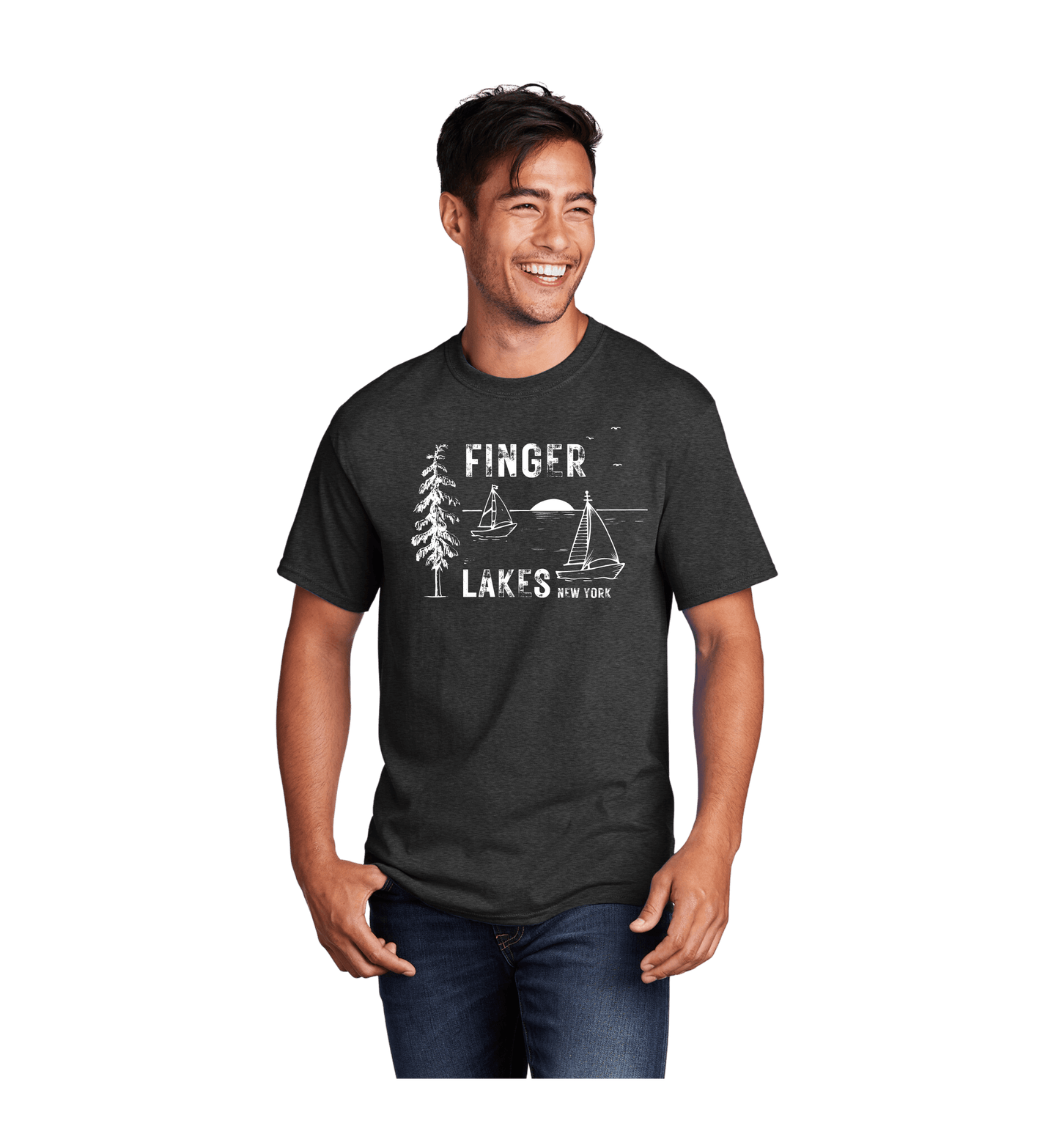 Finger Lakes Boating Lake Scene Tee