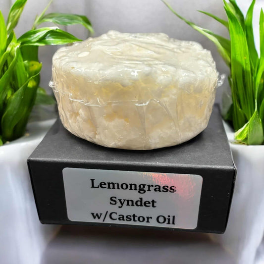 3oz solid shampoo bar, plain white color, scented with lemongrass fragrance oil