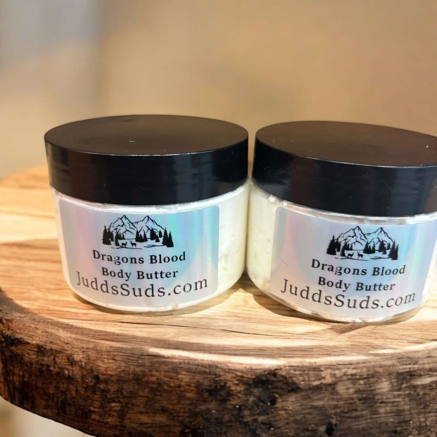 3.50 oz jar of body butter, scented with dragons blood fragrance oil.
