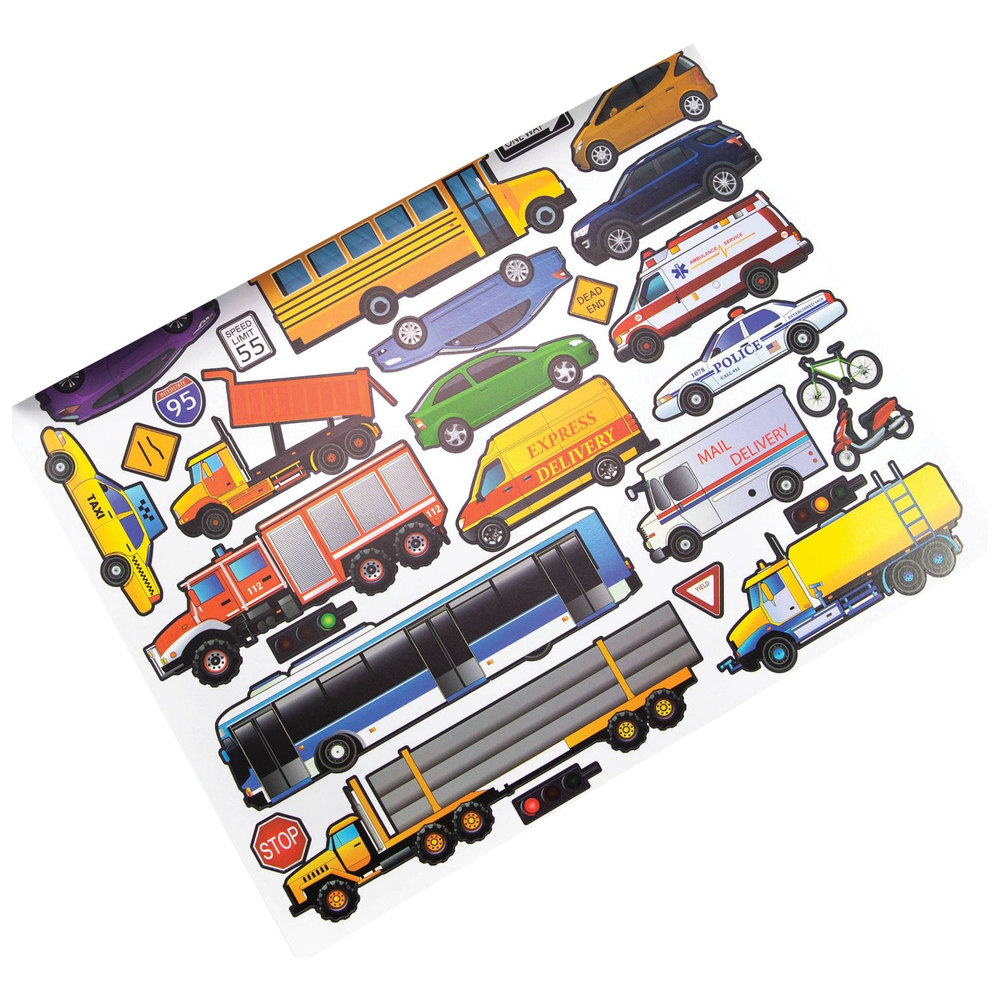 Transportation Sticker Book, reusable