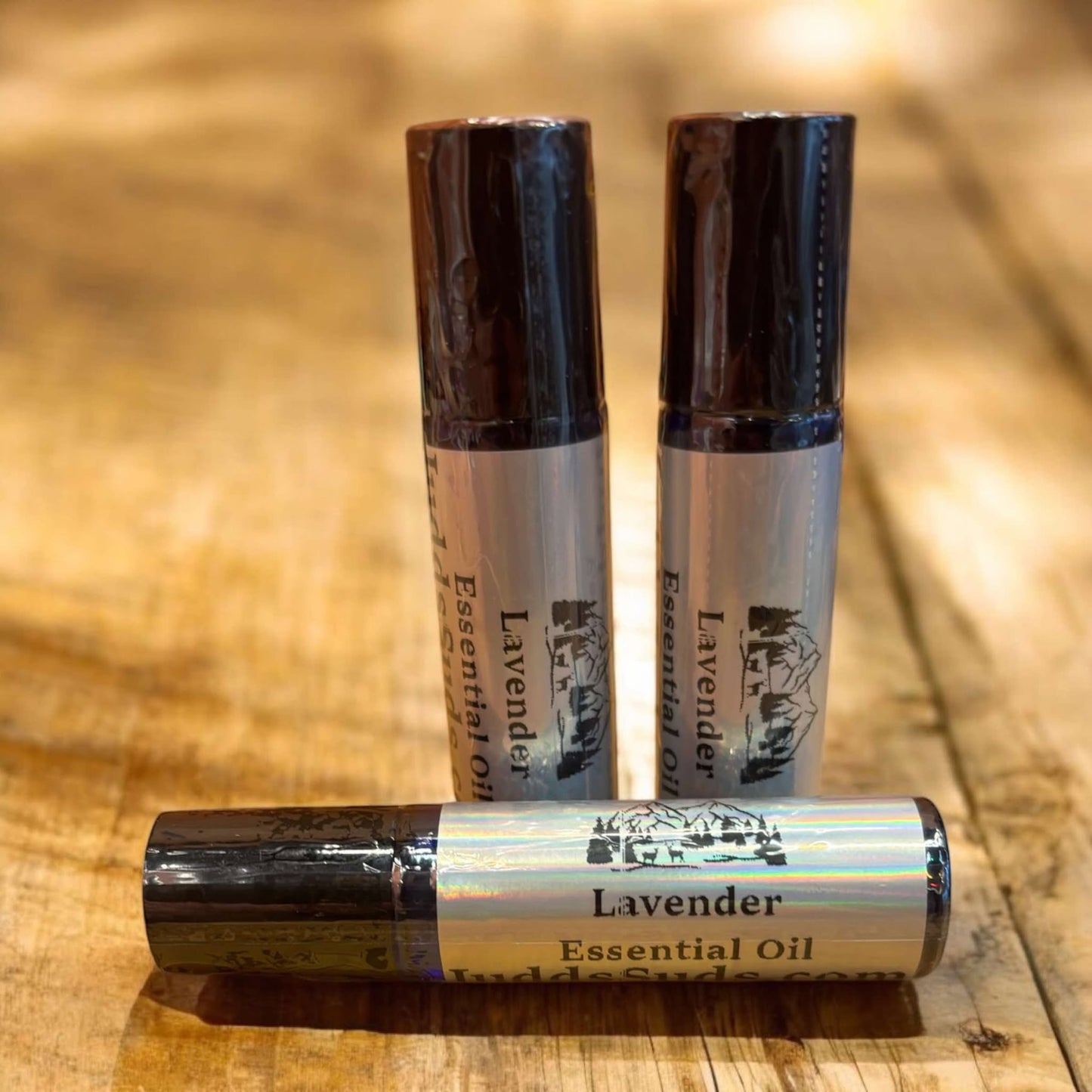 1.6oz glass roller bottle. Filled with almond oil and lavender essential oil.