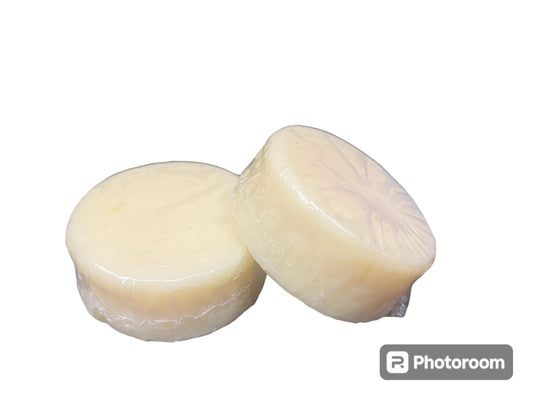 5oz solid conditiner  bar, plain white color, cented with lemongrass essential oil