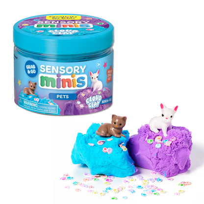 Love pets? This adorable Sensory Mini Play Kit is packed with soft cloud clay, cute animal figures, and fun accessories — a perfect portable sensory activity for kids!