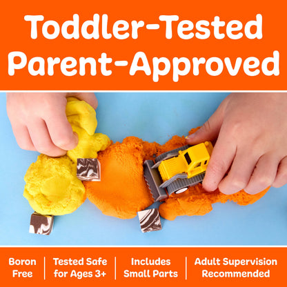 Construction Sensory Mini Play Kit | Cloud Clay Jar for Kids | Building & Digging Fun | Portable Sensory Play