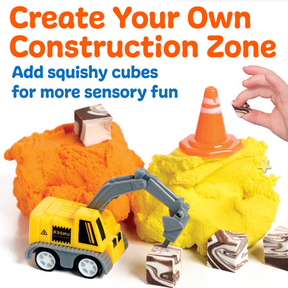 Construction Sensory Mini Play Kit | Cloud Clay Jar for Kids | Building & Digging Fun | Portable Sensory Play