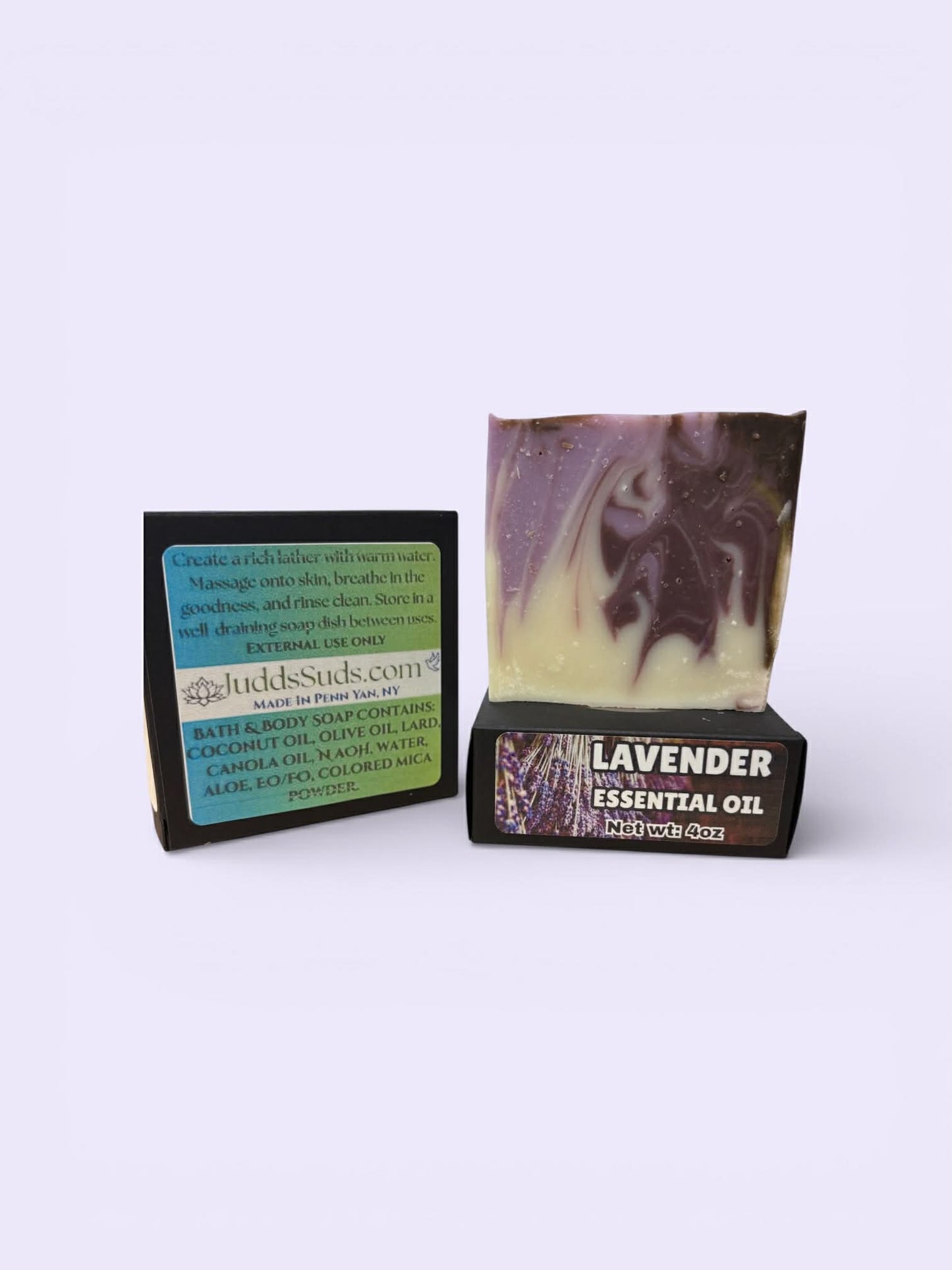 Lavender Essential Oil Soap Bar | Handmade Natural Lavender Bath & Body Soap | Relaxing Aromatherapy Soap | Cold Process Soap | Judds Suds Penn Yan NY