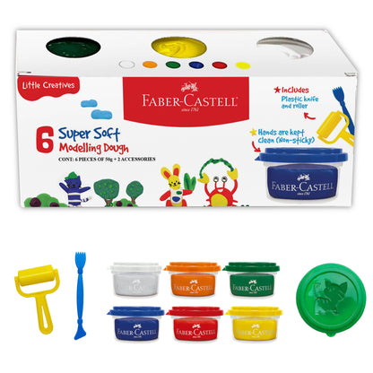 Inspire creativity with Little Creatives Super Soft Modeling Dough — a 6-color set of smooth, non-toxic sensory dough perfect for little hands and endless imagination!