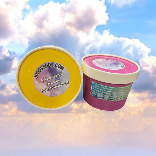 6.80 tub of bath bomb dust, scented with a thousand dreams fragrance oil