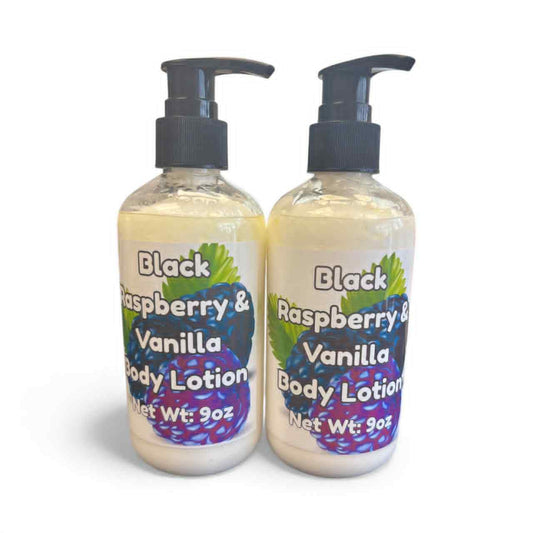 Black Raspberry & Vanilla Body Lotion | 9oz | Handmade Natural Moisturizer | Raspberry & Coconut Scent