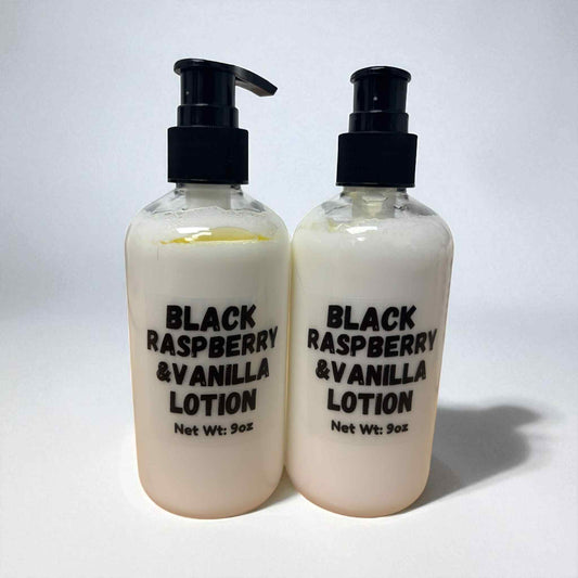 Black Raspberry & Vanilla | Body Lotion | 9oz | Lemon, Raspberry, Strawberry, Coconut, Peach