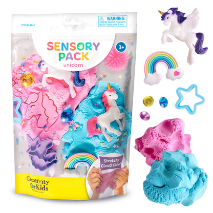 Take sensory fun anywhere with the Unicorn On-the-Go Play Set! A magical, portable sensory pack filled with textures, colors, and imagination — perfect for kids ages 3+.