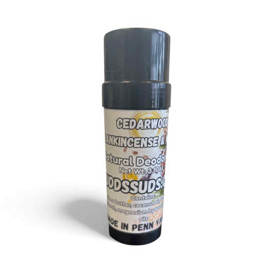Cedarwood & Frankincense Natural Deodorant | Aluminum-Free Odor Protection | Woodsy Herbal Clean Scent