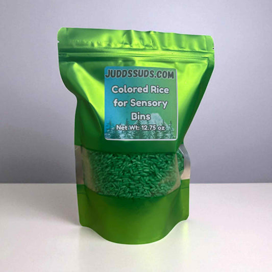 Green, Colored Rice For Sensory Bins