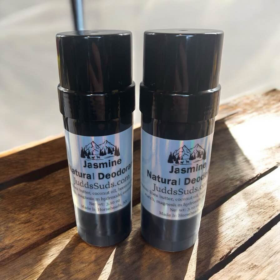 3.10 natural deodorant tube scented with jasmine essential oil.  