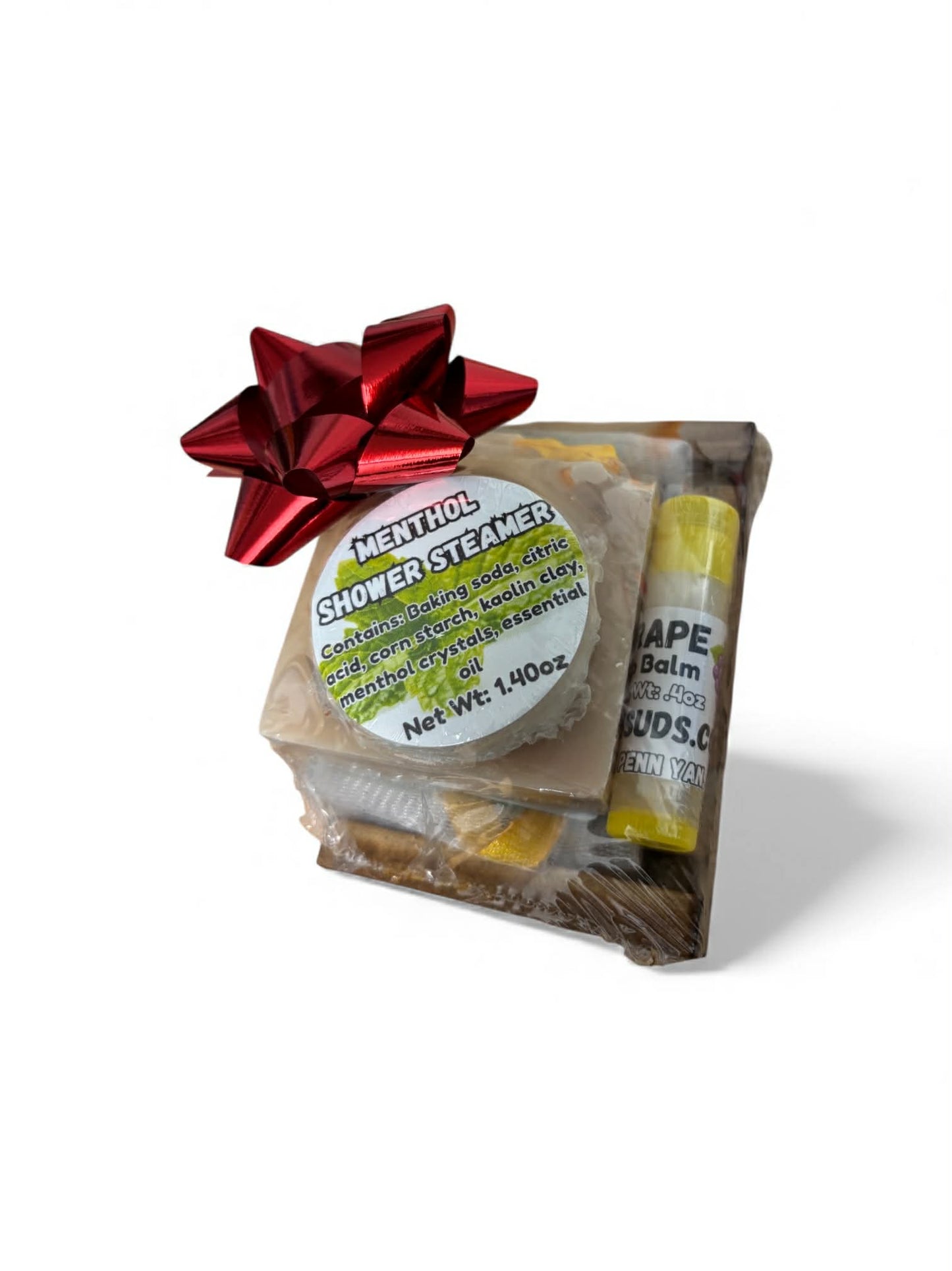 Last-Minute Gift Set | Handmade Soap Gift Bundle | Lip Balm, Shower Steamer & Soap Tray | Ready-to-Gift Self-Care Kit