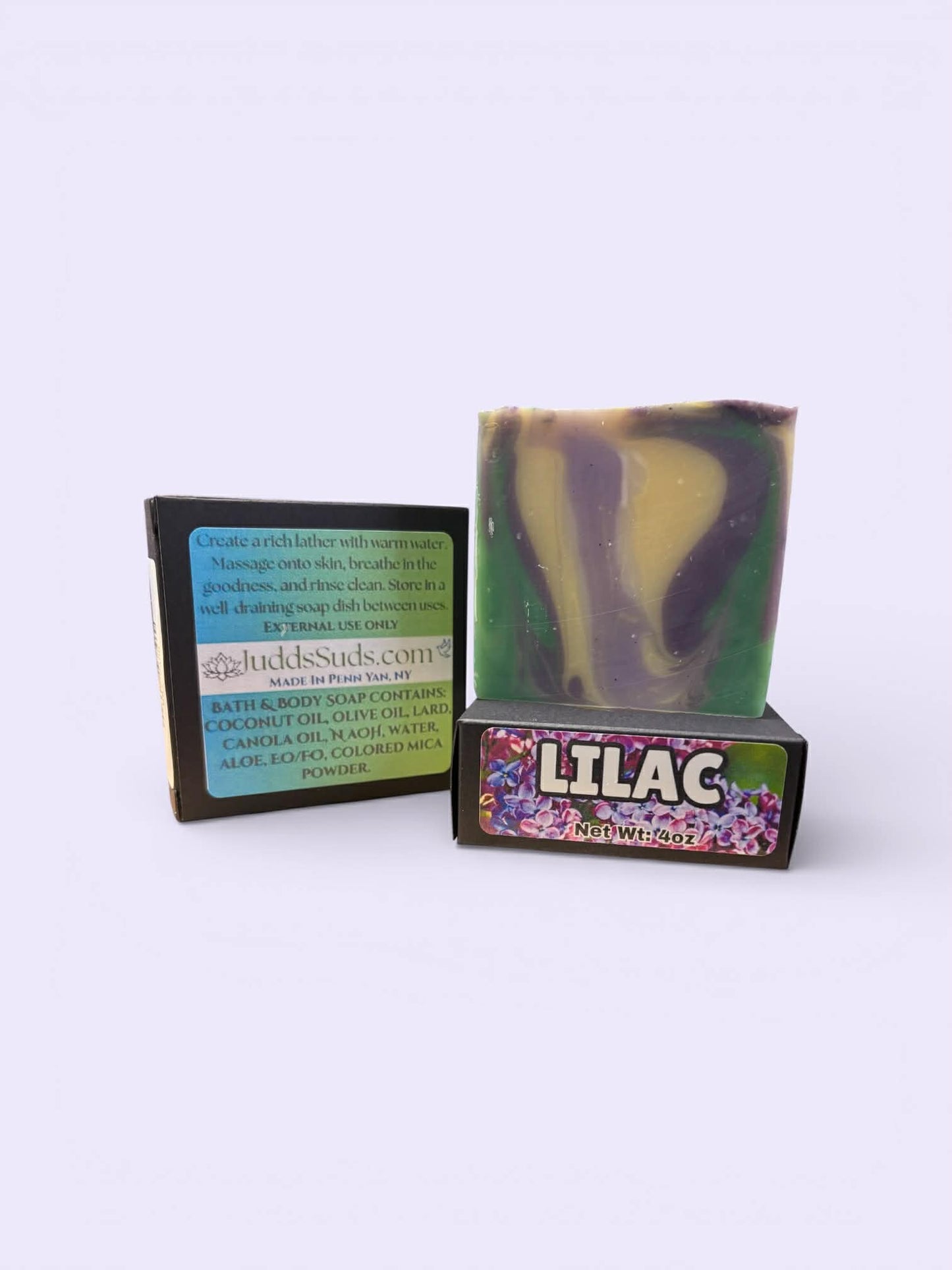 Lilac Handmade Bath & Body Soap Bar – Floral Spring Lilac Scented Artisan Soap – Moisturizing Natural Soap – Handcrafted Soap Made in Penn Yan NY – Judds Suds