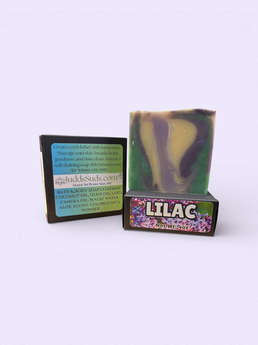 Lilac Handmade Bath & Body Soap Bar – Floral Spring Lilac Scented Artisan Soap – Moisturizing Natural Soap – Handcrafted Soap Made in Penn Yan NY – Judds Suds