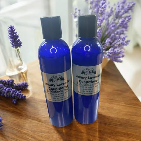 8oz bottle of liquid conditioner, scented with luxury lavender fragrance oil.