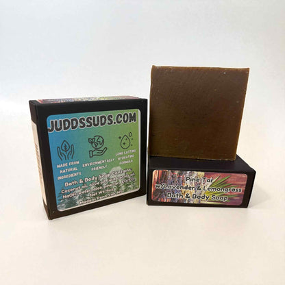 Pine Tar Bath & Body Soap | Handmade Artisanal Bar | Traditional Woodsy Scent | Soothing Cleanse for Dry, Sensitive Skin