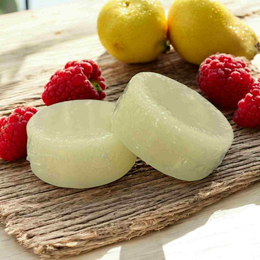 3oz conditioner bar, scented with raspberry lemonade fragrance oil