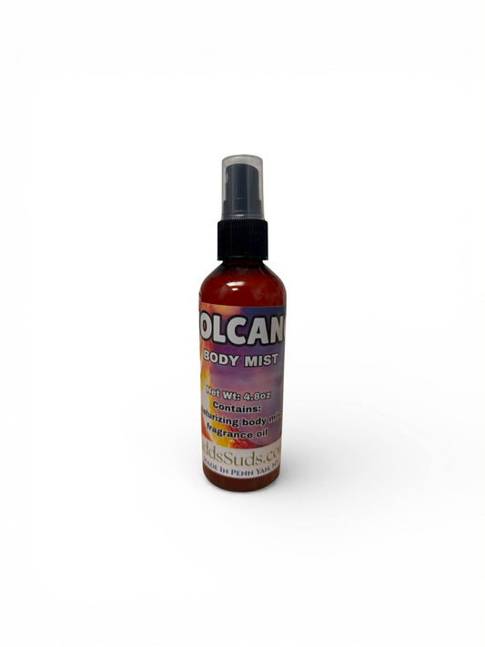 Bottle of Volcanic Body Mist on a white background