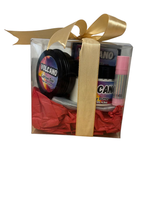 Volcano Gift Basket | Luxe Bath & Body Set | Citrus + Tropical Scent | Handmade Self-Care Gift | Perfect for Christmas & Special Occasions